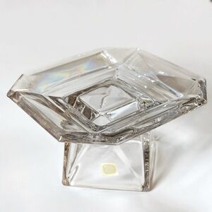 Partylite Discover Pillar Holder RETIRED Faceted Glass Beautiful P8163